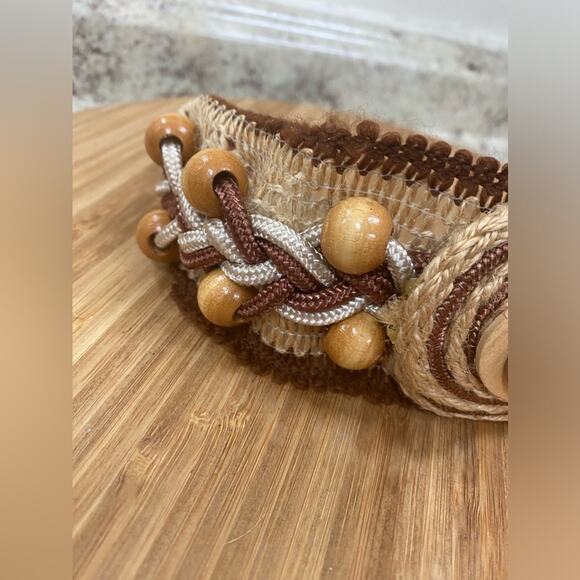 Vintage women’s Small beaded cord belt - Picture 2 of 6